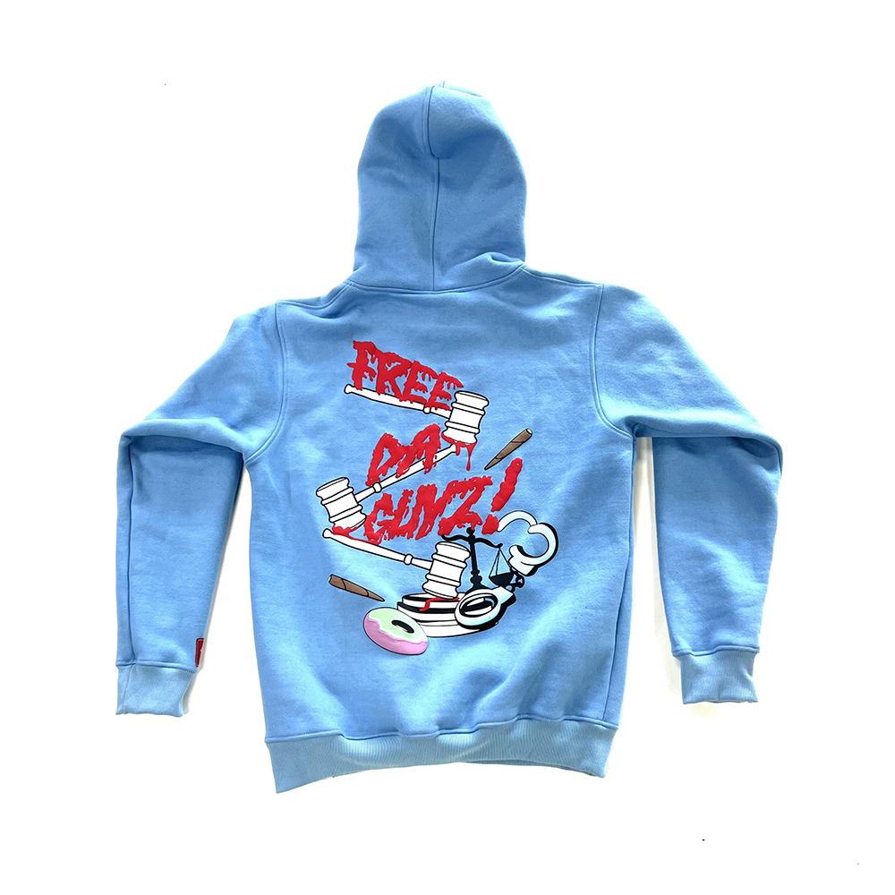 Light Blue “ Free Da Guyz” Fleece Hoodie