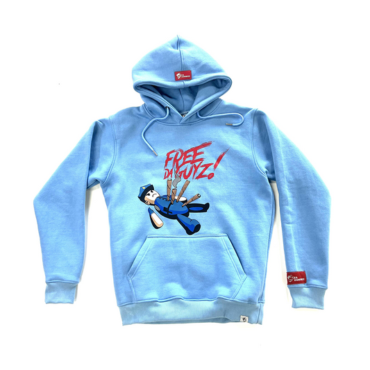 Light Blue “ Free Da Guyz” Fleece Hoodie