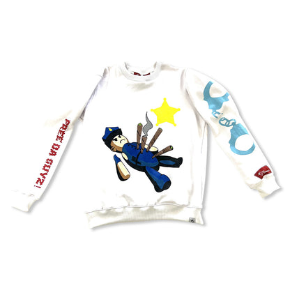 White “ Free Da Guyz” Crewneck